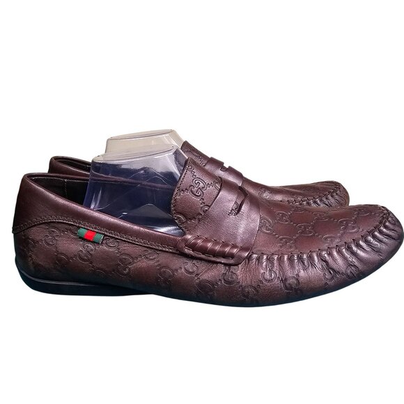 Gucci Guccissima Brown Leather Mens Loafer US 13.5 GUCCI/UK12.5 Preppy Old Money - Picture 1 of 10